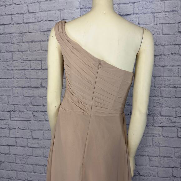 B2 Jasmine Poly Chiffon Long Bridesmaid Dress One-Shoulder Neckline size 14 n - Picture 5 of 10